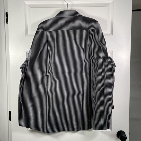 Giorgenti New York Custom Tailored Business Dress Shirt Size 3X 4X Black Stripe - Picture 4 of 4